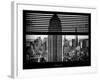 Window View with Venetian Blinds: Tops of the Empire State Building and One World Trade Center-Philippe Hugonnard-Framed Photographic Print