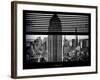 Window View with Venetian Blinds: Tops of the Empire State Building and One World Trade Center-Philippe Hugonnard-Framed Photographic Print