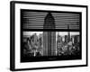 Window View with Venetian Blinds: Tops of the Empire State Building and One World Trade Center-Philippe Hugonnard-Framed Photographic Print