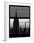 Window View with Venetian Blinds: Tops of the Empire State Building and One World Trade Centerfall-Philippe Hugonnard-Framed Photographic Print