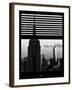 Window View with Venetian Blinds: Tops of the Empire State Building and One World Trade Centerfall-Philippe Hugonnard-Framed Photographic Print