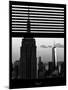 Window View with Venetian Blinds: Tops of the Empire State Building and One World Trade Centerfall-Philippe Hugonnard-Mounted Photographic Print