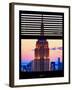 Window View with Venetian Blinds: Tops of the Empire State Building at Sunset - New York-Philippe Hugonnard-Framed Photographic Print