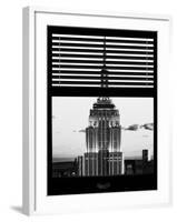 Window View with Venetian Blinds: Tops of the Empire State Building - New York-Philippe Hugonnard-Framed Photographic Print