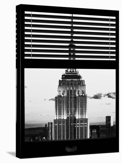 Window View with Venetian Blinds: Tops of the Empire State Building - New York-Philippe Hugonnard-Stretched Canvas