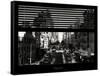 Window View with Venetian Blinds: Urban Street Scene - Cityscape of Manhattan-Philippe Hugonnard-Framed Stretched Canvas