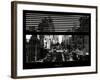 Window View with Venetian Blinds: Urban Street Scene - Cityscape of Manhattan-Philippe Hugonnard-Framed Photographic Print