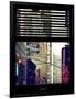 Window View with Venetian Blinds: Urban Street Scene Manhattan - Times Square-Philippe Hugonnard-Framed Photographic Print