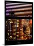 Window View with Venetian Blinds: Vertical Format -The Empire State Building lit up-Philippe Hugonnard-Mounted Photographic Print