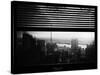 Window View with Venetian Blinds: View Buildings Manhattan at Sunset-Philippe Hugonnard-Stretched Canvas