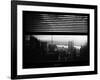 Window View with Venetian Blinds: View Buildings Manhattan at Sunset-Philippe Hugonnard-Framed Photographic Print