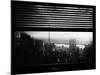 Window View with Venetian Blinds: View Buildings Manhattan at Sunset-Philippe Hugonnard-Mounted Photographic Print