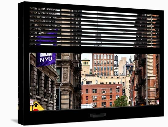 Window View with Venetian Blinds: View NYU Flag-Philippe Hugonnard-Stretched Canvas