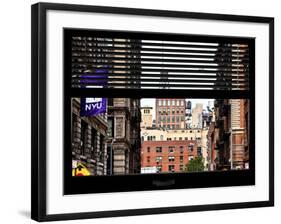 Window View with Venetian Blinds: View NYU Flag-Philippe Hugonnard-Framed Photographic Print