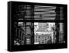 Window View with Venetian Blinds: View NYU Flag-Philippe Hugonnard-Framed Stretched Canvas