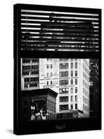 Window View with Venetian Blinds: View of Building in Downtown Manhattan - New York-Philippe Hugonnard-Stretched Canvas