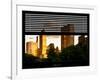 Window View with Venetian Blinds: View of Buildings along Central Park at Sunset-Philippe Hugonnard-Framed Photographic Print