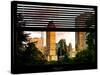 Window View with Venetian Blinds: View of Buildings along Central Park at Sunset-Philippe Hugonnard-Stretched Canvas