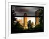 Window View with Venetian Blinds: View of Buildings along Central Park at Sunset-Philippe Hugonnard-Framed Photographic Print