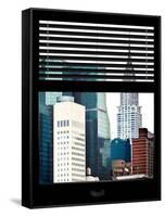 Window View with Venetian Blinds: View of the Top of the Chrysler Building-Philippe Hugonnard-Framed Stretched Canvas