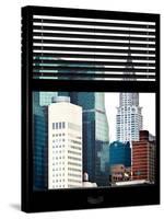 Window View with Venetian Blinds: View of the Top of the Chrysler Building-Philippe Hugonnard-Stretched Canvas