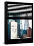 Window View with Venetian Blinds: View of the Top of the Chrysler Building-Philippe Hugonnard-Framed Stretched Canvas