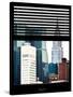 Window View with Venetian Blinds: View of the Top of the Chrysler Building-Philippe Hugonnard-Stretched Canvas