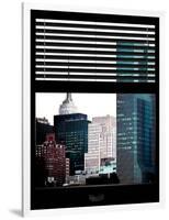 Window View with Venetian Blinds: View of the Top of the Empire State Building-Philippe Hugonnard-Framed Photographic Print