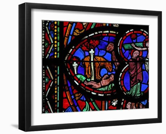 Window W0 Depicting a Lion Revives its Young-null-Framed Giclee Print