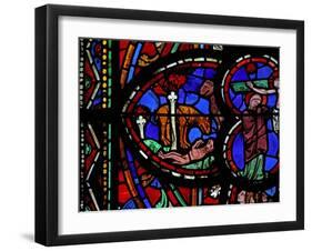 Window W0 Depicting a Lion Revives its Young-null-Framed Giclee Print