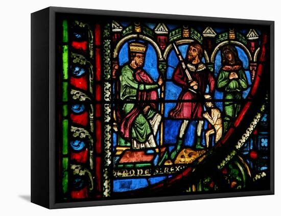 Window W0 Depicting Herod Orders the Massacre of Innocents-null-Framed Stretched Canvas