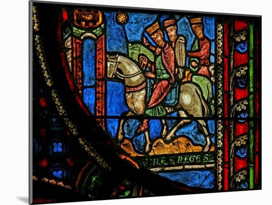 Window W0 Depicting the Magi Travelling-null-Mounted Giclee Print