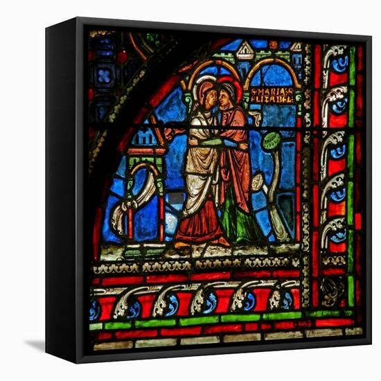 Window W0 Depicting the Visitation-null-Framed Stretched Canvas