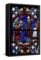 Window W04 Depicting St Martin Enthroned as a Bishop-null-Framed Stretched Canvas