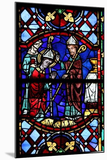 Window W04 Depicting St Martin Enthroned as a Bishop-null-Mounted Giclee Print