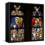 Window W137 Depicting St John with a Knight and Bishop-null-Framed Stretched Canvas