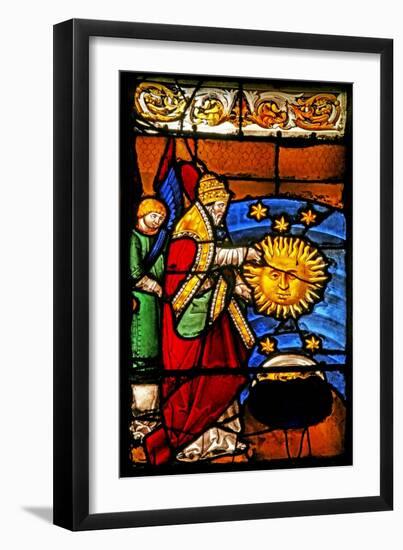 Window W2 Depicting the Creation of the Sun and Moon-null-Framed Giclee Print