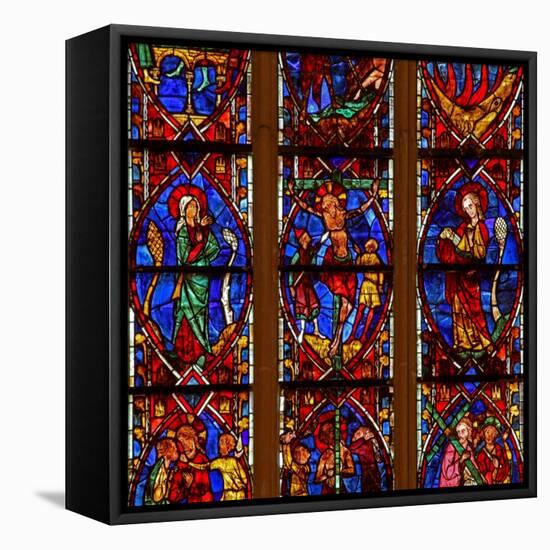 Window W200 Depicting the Crucifixion with Mary and John-null-Framed Stretched Canvas