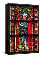 Window W205 Depicting a Saint and Bishop-null-Framed Stretched Canvas