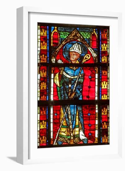 Window W205 Depicting a Saint and Bishop-null-Framed Giclee Print