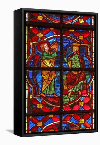 Window W212 Depicting a Scene from the Legend of St John: the Saint Drinks the Poisoned Cup-null-Framed Stretched Canvas