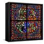 Window W4 Depicting Background Detail and Border-null-Framed Stretched Canvas