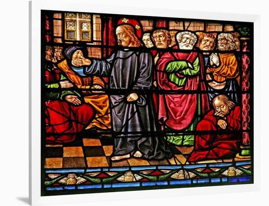 Window W6 Depicting Christ Preaching-null-Framed Giclee Print