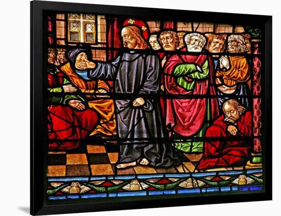 Window W6 Depicting Christ Preaching-null-Framed Giclee Print