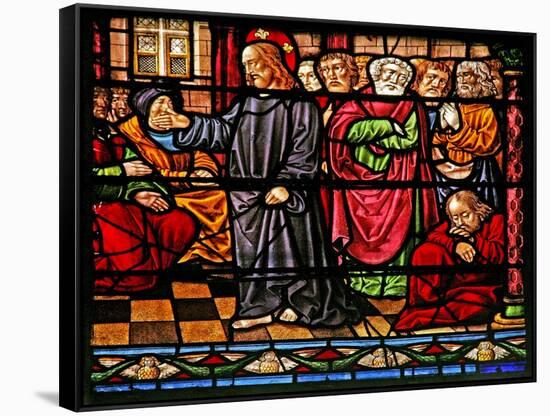 Window W6 Depicting Christ Preaching-null-Framed Stretched Canvas