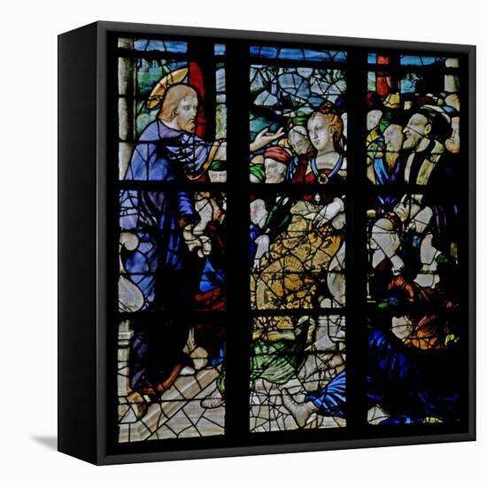 Window W7 Depicting Christ Preaching-null-Framed Stretched Canvas