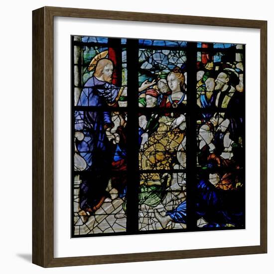 Window W7 Depicting Christ Preaching-null-Framed Giclee Print