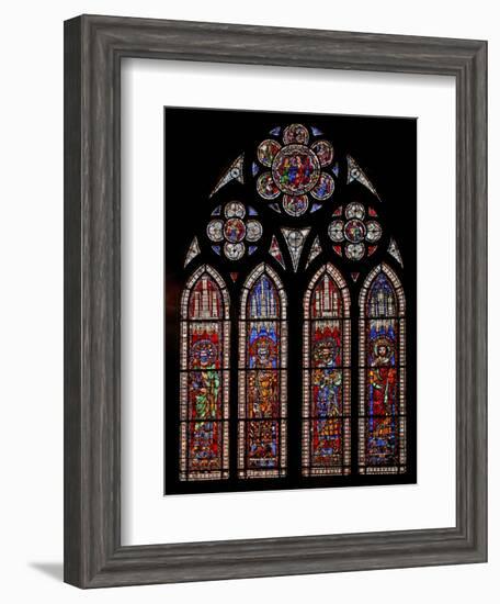 Window W9 Depicting Holy Roman Emperors: Charles Martel, Charlemagne, Pepin the Short, Louis the…-null-Framed Giclee Print