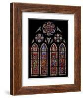 Window W9 Depicting Holy Roman Emperors: Charles Martel, Charlemagne, Pepin the Short, Louis the…-null-Framed Giclee Print