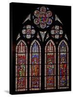 Window W9 Depicting Holy Roman Emperors: Charles Martel, Charlemagne, Pepin the Short, Louis the…-null-Stretched Canvas